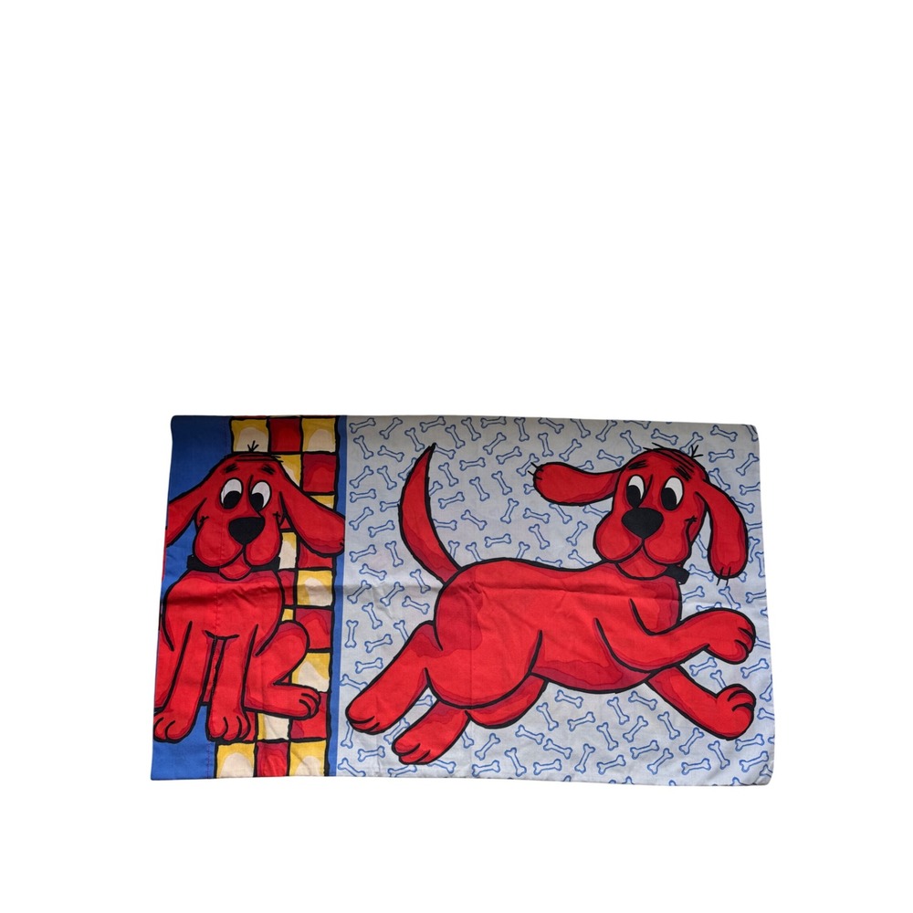 Vintage Y2K Clifford The Big Red Dog Pillowcase Scholastic 2000 Cartoon Single